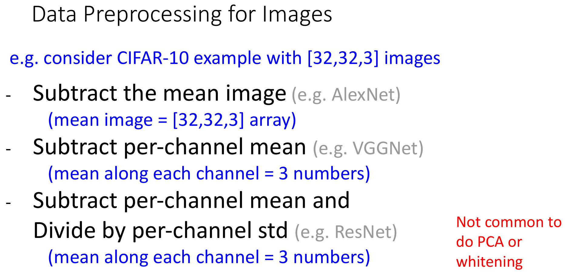 常用于图像的数据预处理