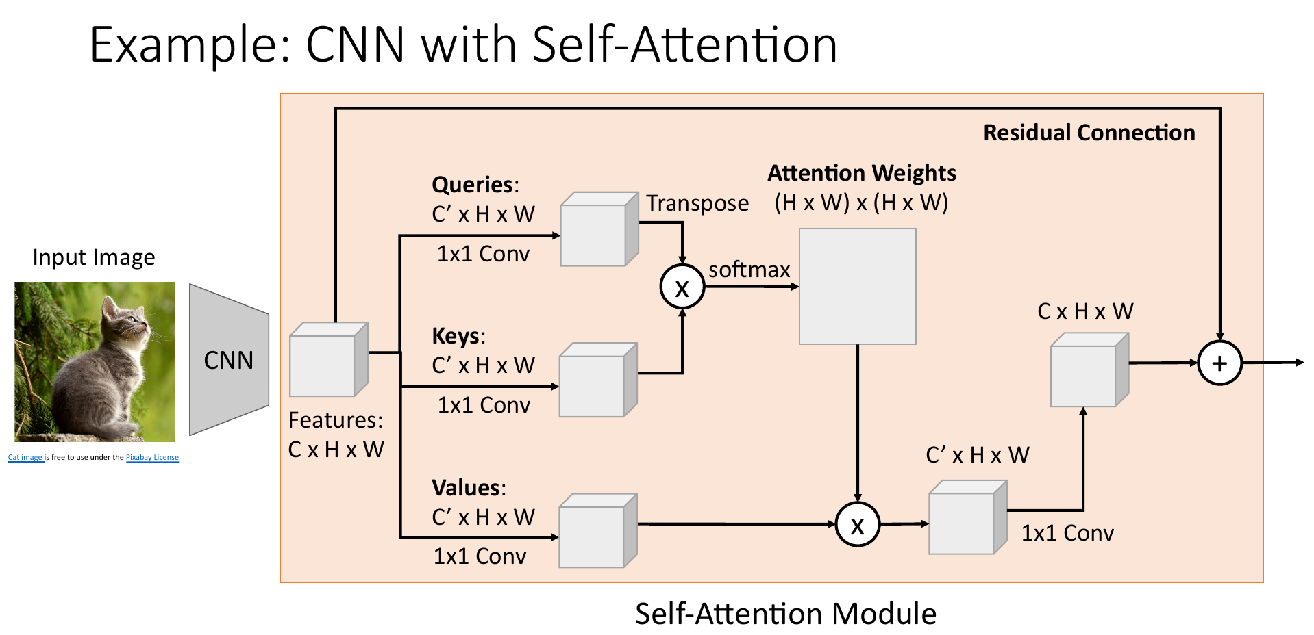 CNN with self-attention